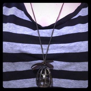Bird in cage necklace